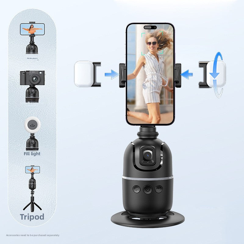 Support de téléphone portable entièrement automatique sur pied pour diffusion en direct Suivi de visage 360°