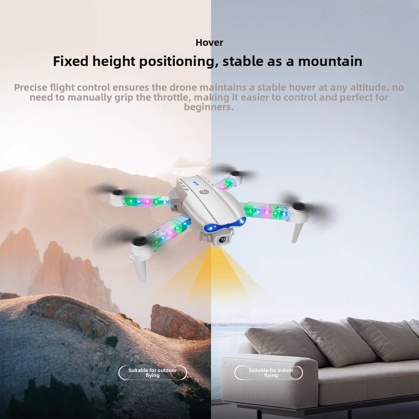 Drone E99 UAV Double caméra HD LED
