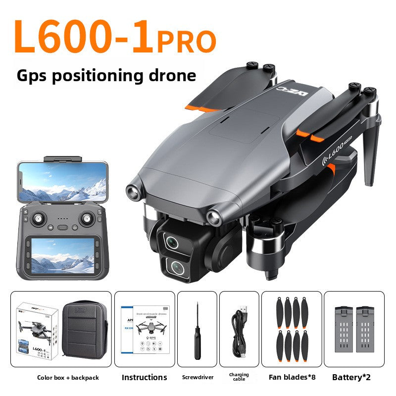 Drone L600-1 PRO quadricoptère double caméra HD 4K GPS écran LCD 4,5 pouce Système Évitement d'obstacles par laser