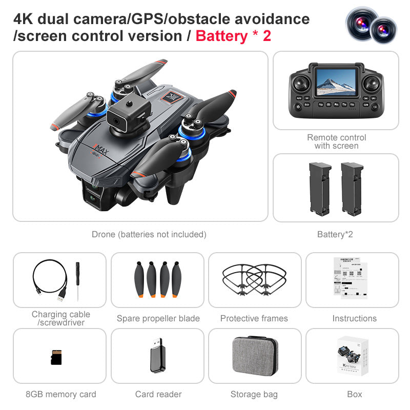 Drone quadricoptère K812 Max photo HD 4K Fonctions de retour GPS