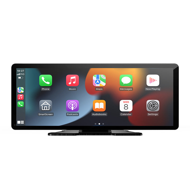 Écran portable pour voiture de 10,26 pouces CarPlay et Android Auto sans fil + caméra de recul