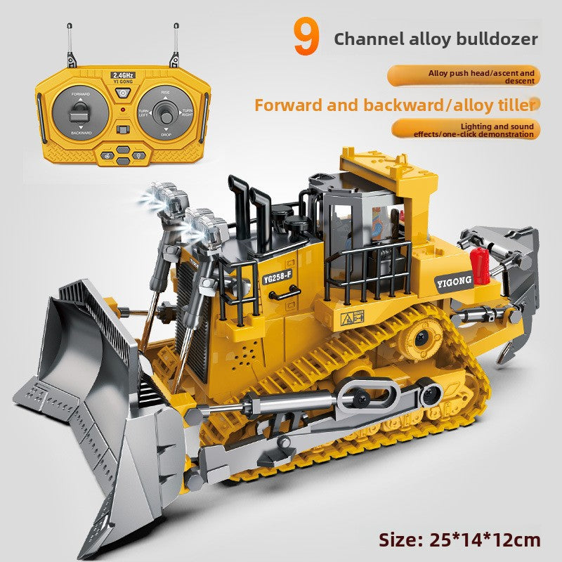 Jouet télécommandé a induction engin de chantier en alliage ,bulldozer, camion benne , pelleteuse
