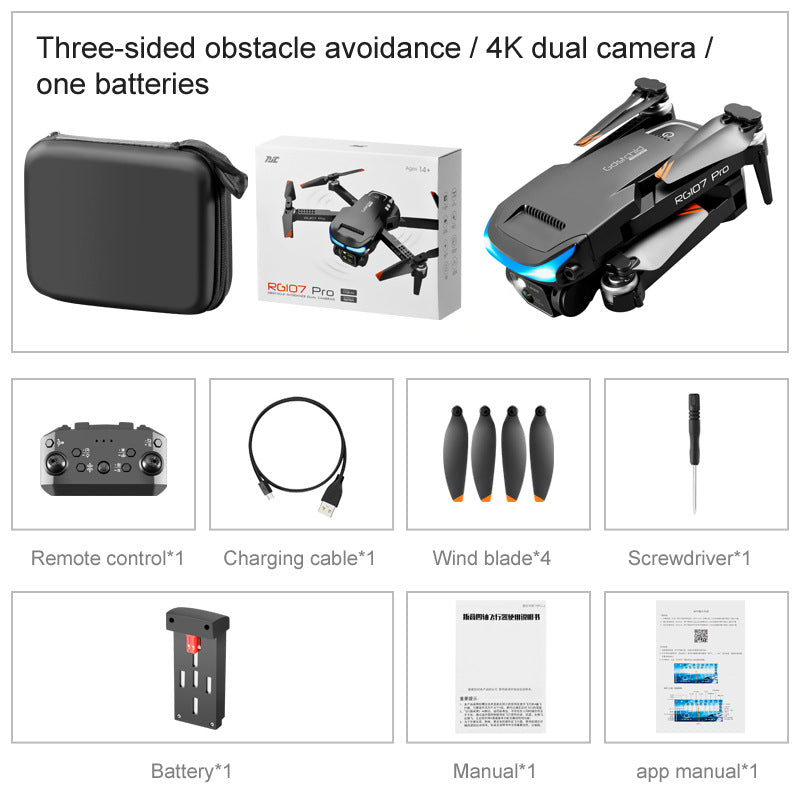 Drone RG 107 PRO double camera 4K HD Évitement d'obstacles GPS