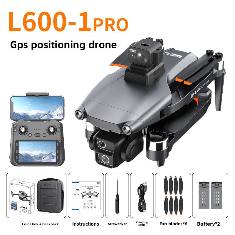 Drone L600-1 PRO quadricoptère double caméra HD 4K GPS écran LCD 4,5 pouce Système Évitement d'obstacles par laser