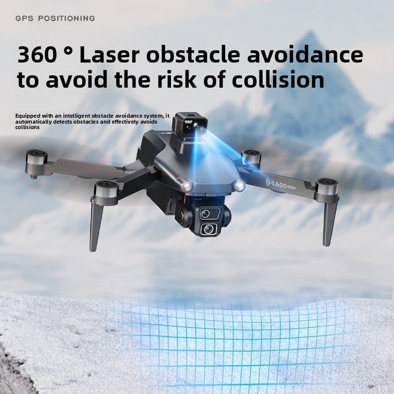 Drone L600-1 PRO quadricoptère double caméra HD 4K GPS écran LCD 4,5 pouce Système Évitement d'obstacles par laser