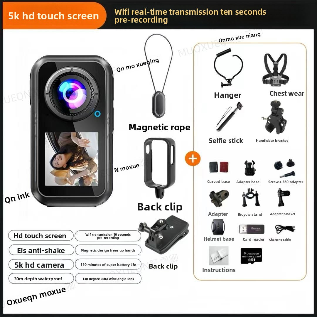 Caméra d'action étanche anti-tremblement 5K HD pour le cyclisme et le vlogging