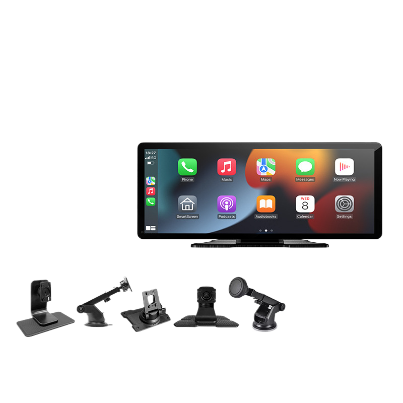 Écran portable pour voiture de 10,26 pouces CarPlay et Android Auto sans fil + caméra de recul