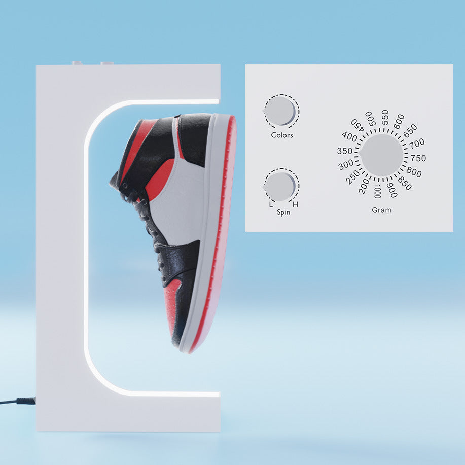 Présentoir rotatif à lévitation magnétique rotation automatique à 360 degrés basket et chaussures
