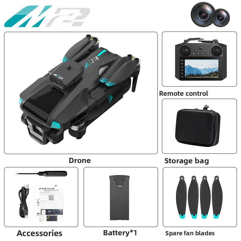 Drone M22MAX quadricopter triple caméra fuul HD système d'évitement d'obstacle GPS intéligent