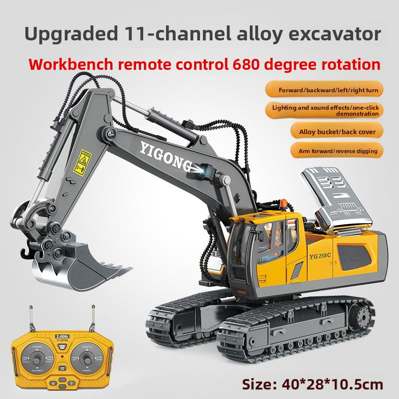 Jouet télécommandé a induction engin de chantier en alliage ,bulldozer, camion benne , pelleteuse