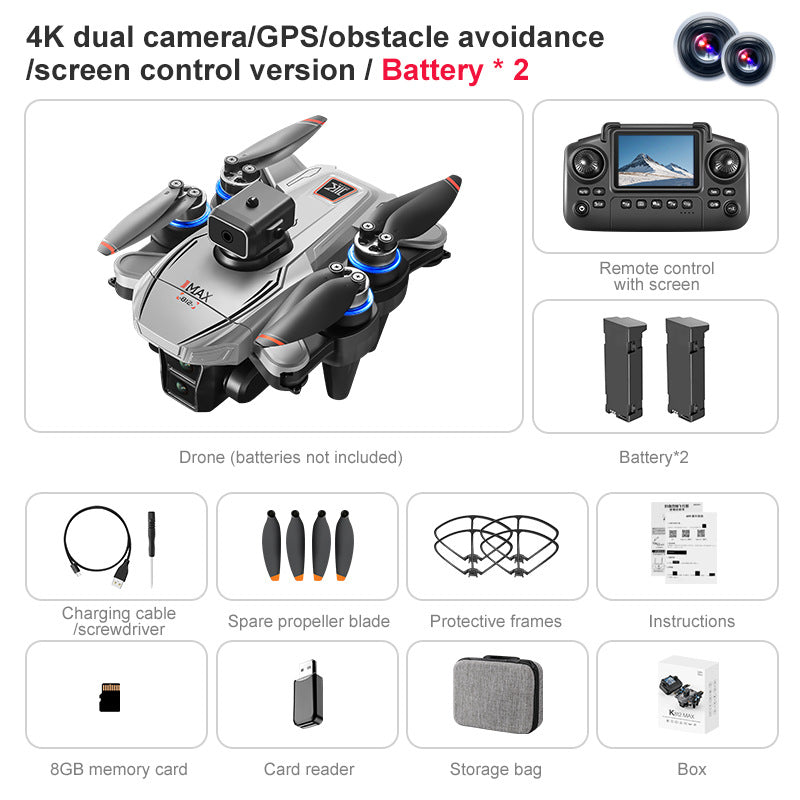 Drone quadricoptère K812 Max photo HD 4K Fonctions de retour GPS