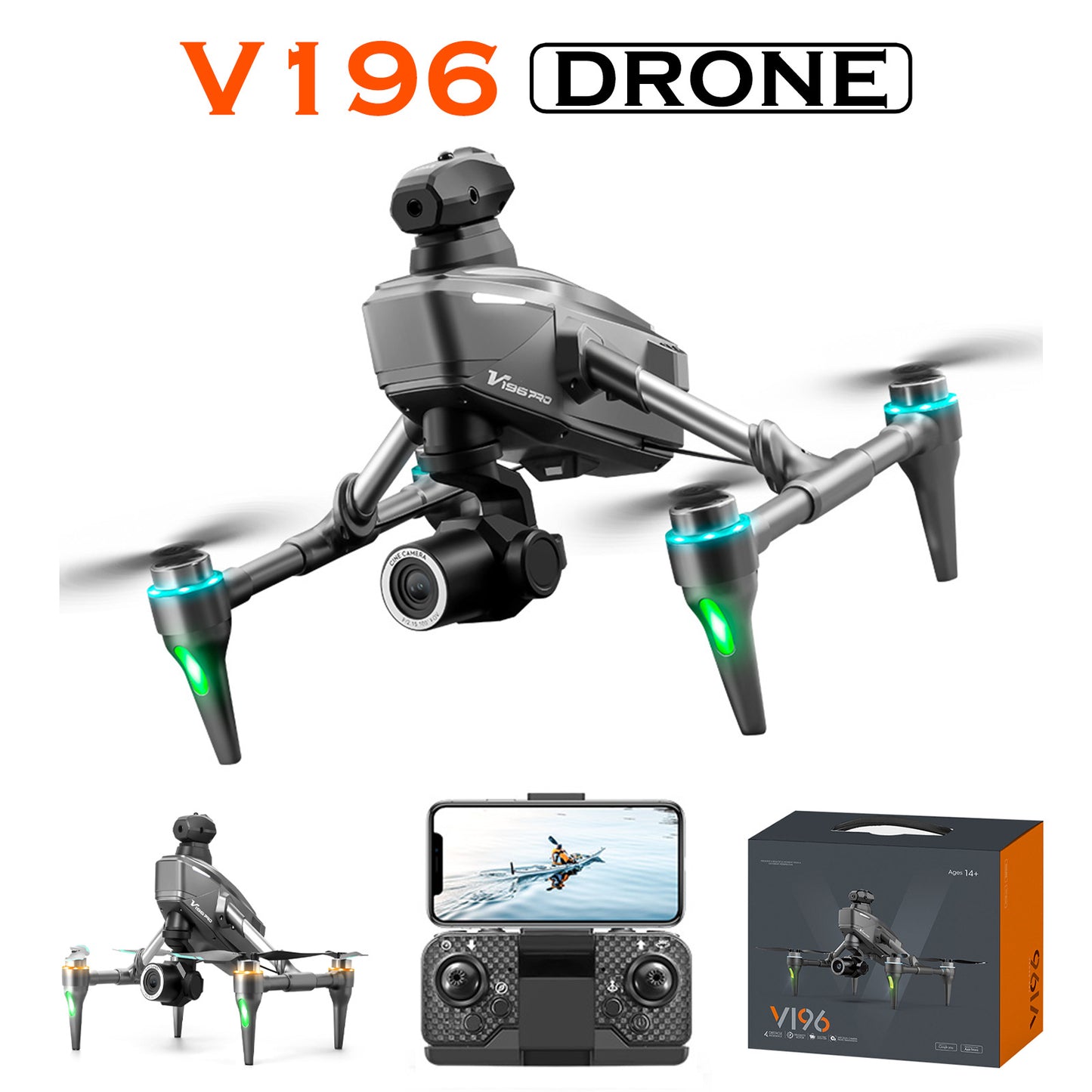 Drone V196 RPO double caméra HD 8K Évitement d'obstacles GPS