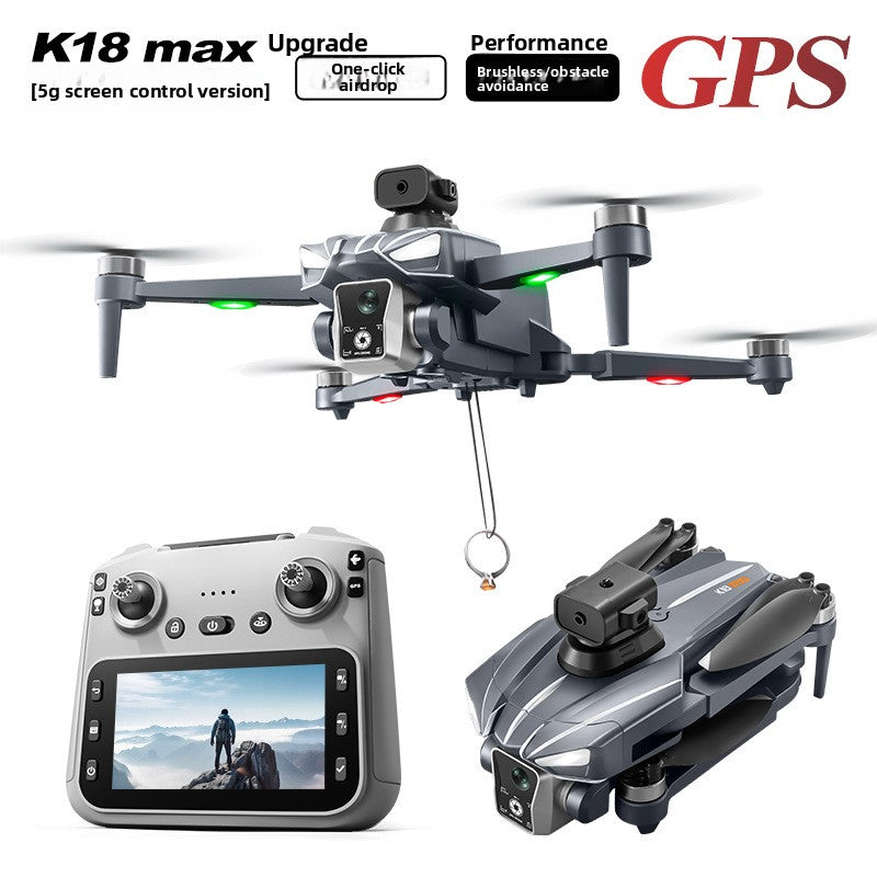 Drone K18 MAX Full HD 4K Retour GPS écran LCD System Anti obstacle