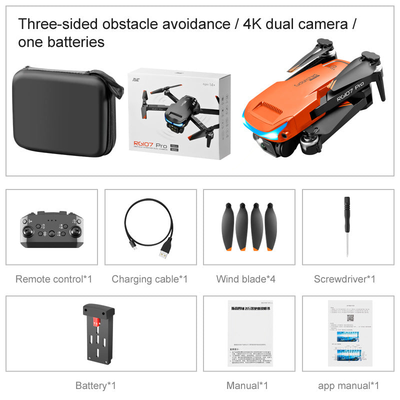 Drone RG 107 PRO double camera 4K HD Évitement d'obstacles GPS