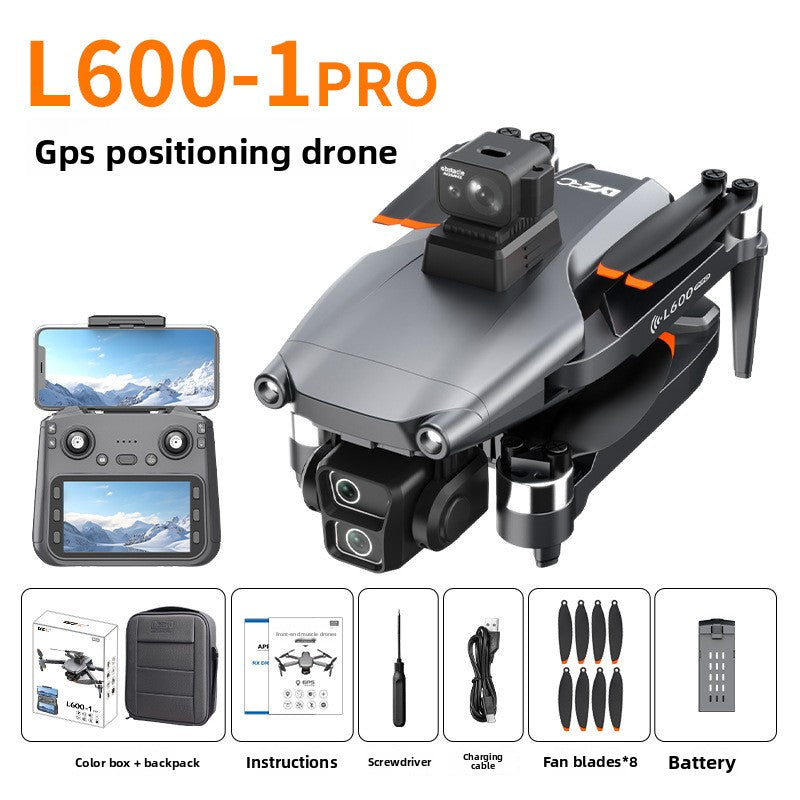 Drone L600-1 PRO quadricoptère double caméra HD 4K GPS écran LCD 4,5 pouce Système Évitement d'obstacles par laser