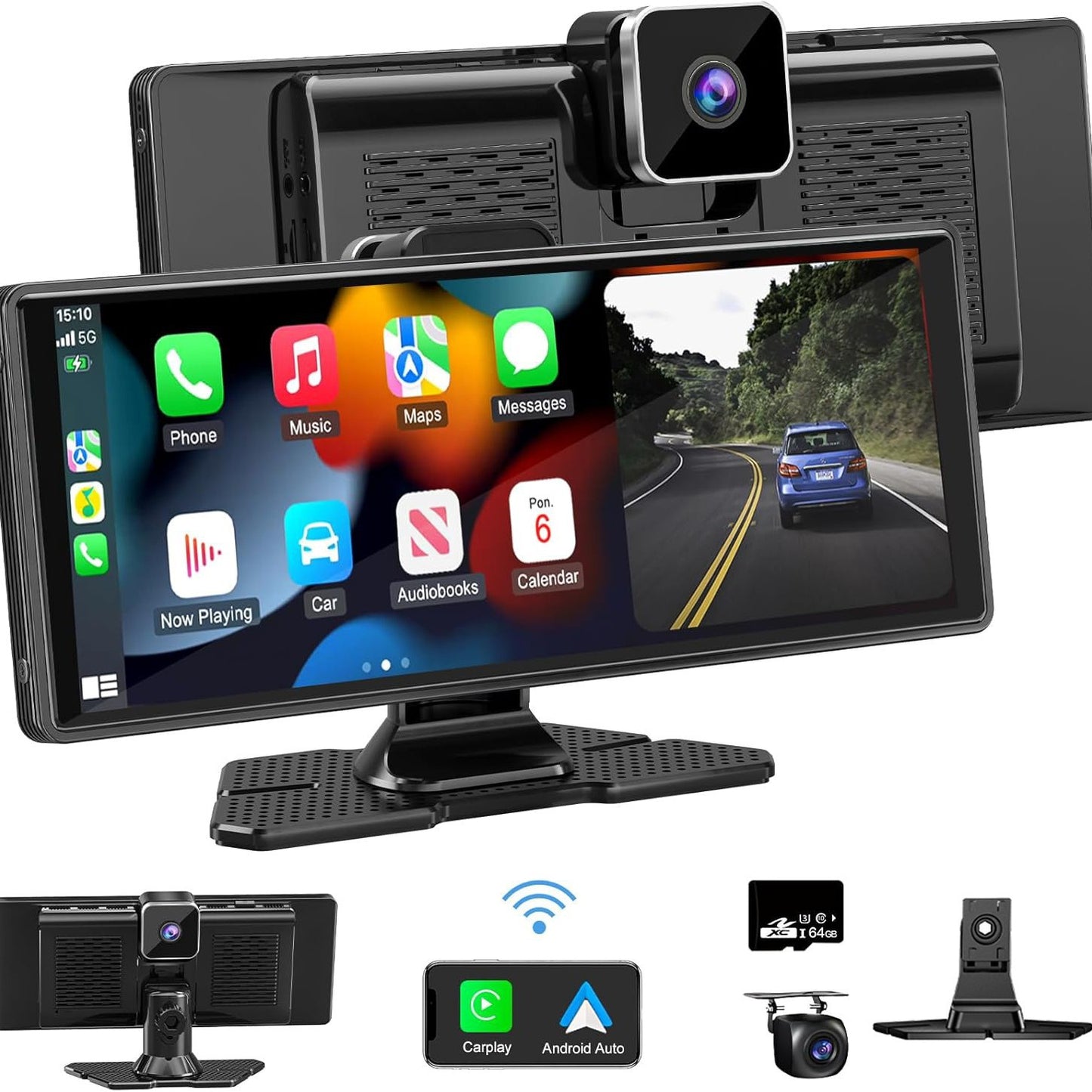 Écran intelligent CarPlay Android Auto caméra embarquée et écran tactile HD