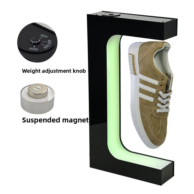 Présentoir à lévitation magnétique avec éclairage LED rotation 360° chaussure et basket 600g