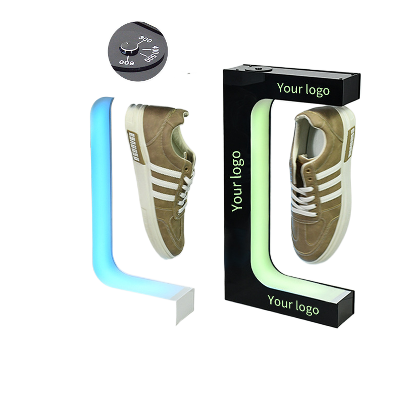 Présentoir à lévitation magnétique avec éclairage LED rotation 360° chaussure et basket 600g