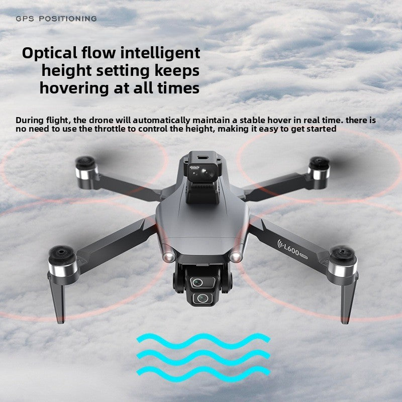 Drone L600-1 PRO quadricoptère double caméra HD 4K GPS écran LCD 4,5 pouce Système Évitement d'obstacles par laser
