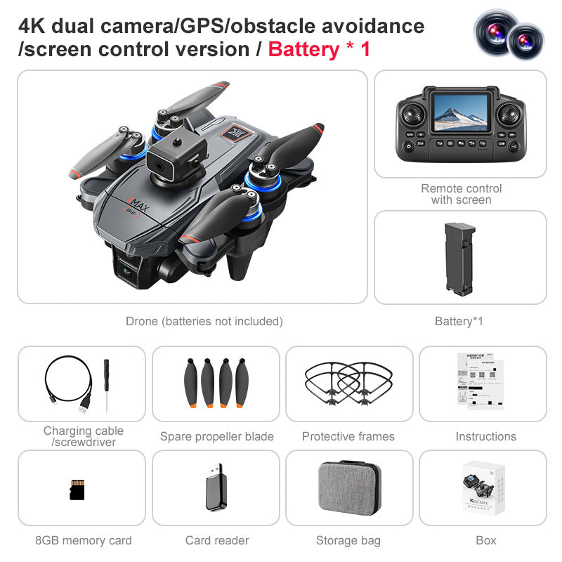 Drone quadricoptère K812 Max photo HD 4K Fonctions de retour GPS