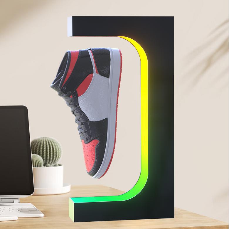 Présentoir rotatif à lévitation magnétique rotation automatique à 360 degrés basket et chaussures