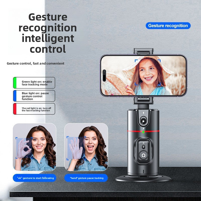 Support de téléphone portable entièrement automatique sur pied pour diffusion en direct Suivi de visage 360°