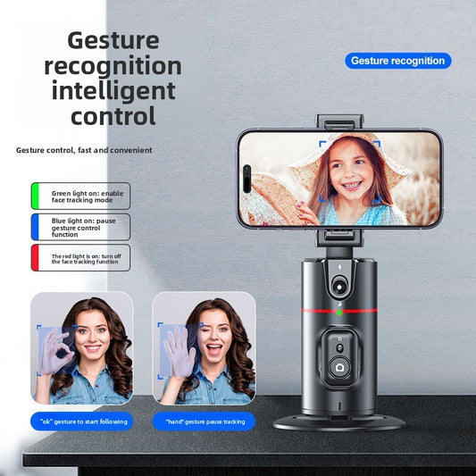 Support de téléphone portable entièrement automatique sur pied pour diffusion en direct Suivi de visage 360°
