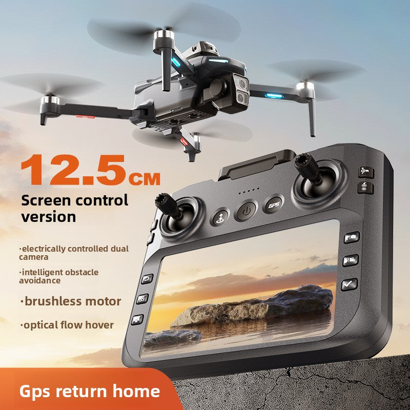 Drone XT606 quadricoptère double camera 6K HD écran LCD retour GPS intelligents Système d'évitement d'obstacles
