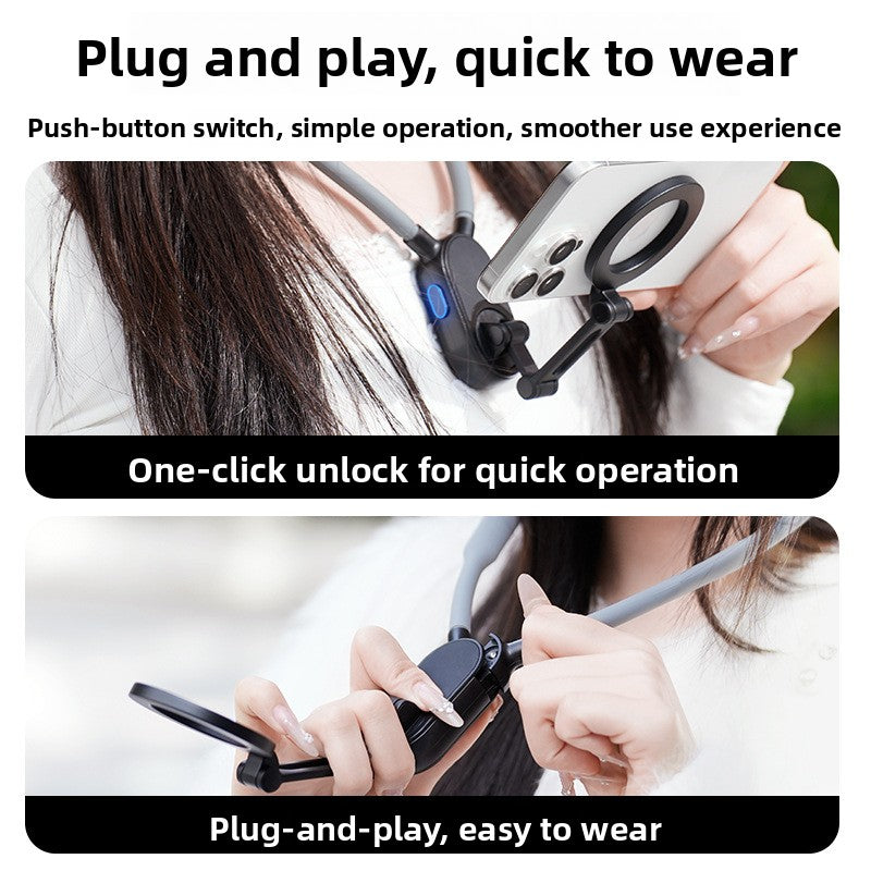 Support magnétique universelle fixation pour cou Stabilité anti-tremblement Utilisation mains libres