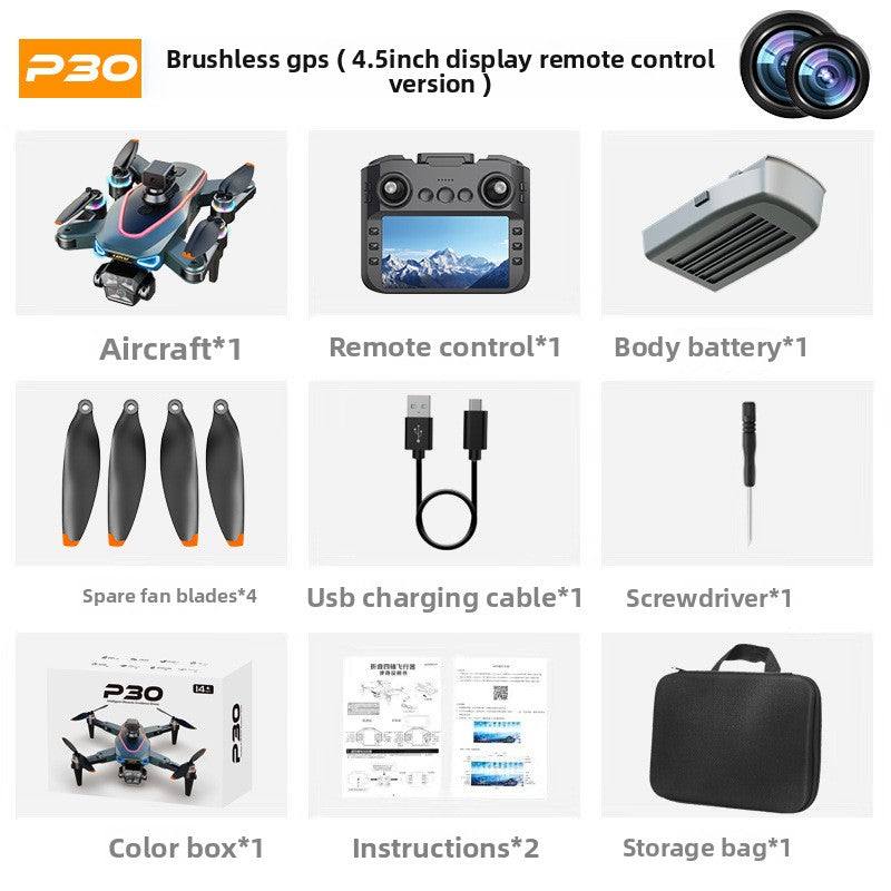 drone UAV intelligent à détection d'obstacles GPS double caméra HD 4K