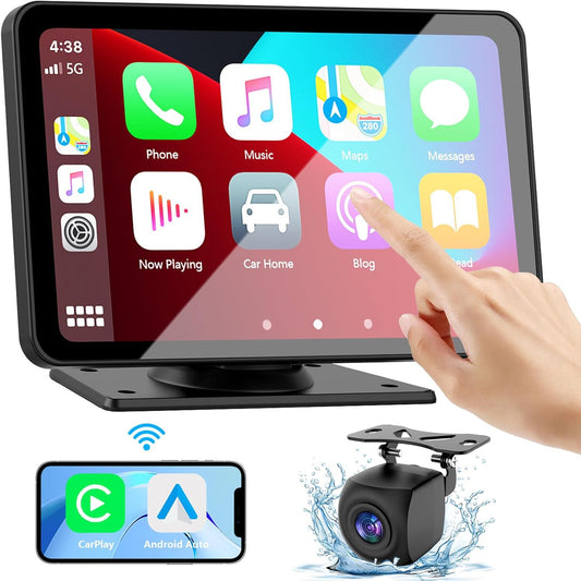 Écran tactile HD CarPlay Android Auto sans fil caméra de recul