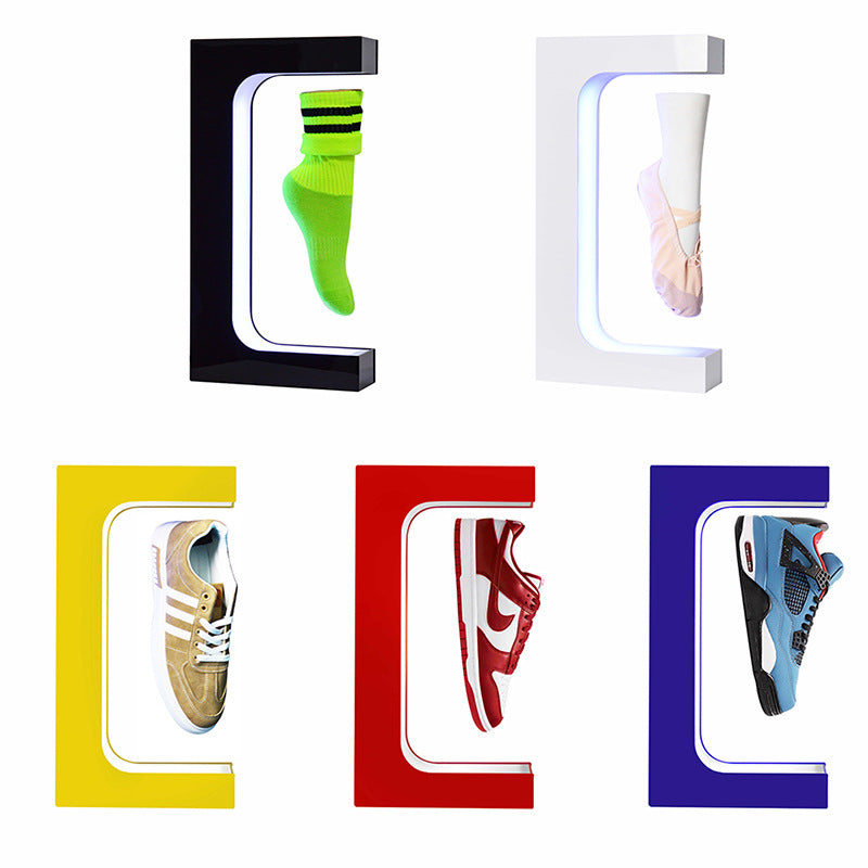 Présentoir à lévitation magnétique avec éclairage LED rotation 360° chaussure et basket 600g