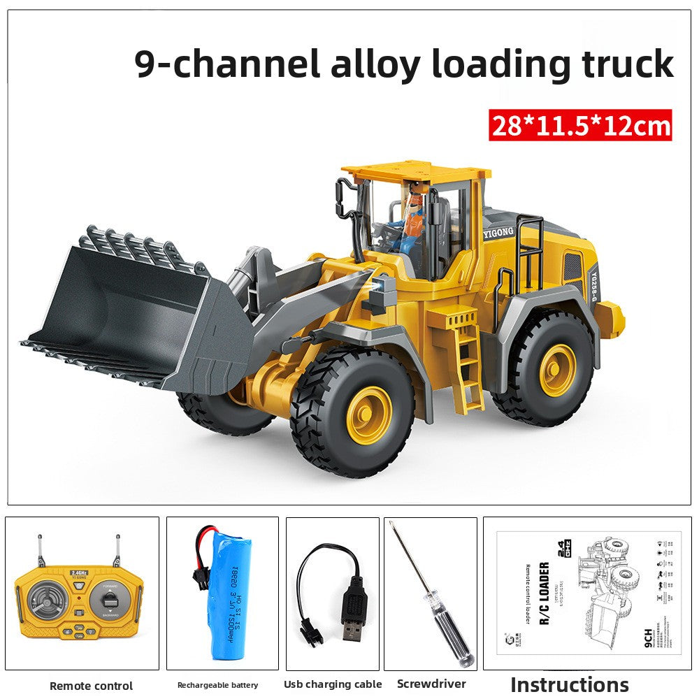 Jouet télécommandé a induction engin de chantier en alliage ,bulldozer, camion benne , pelleteuse