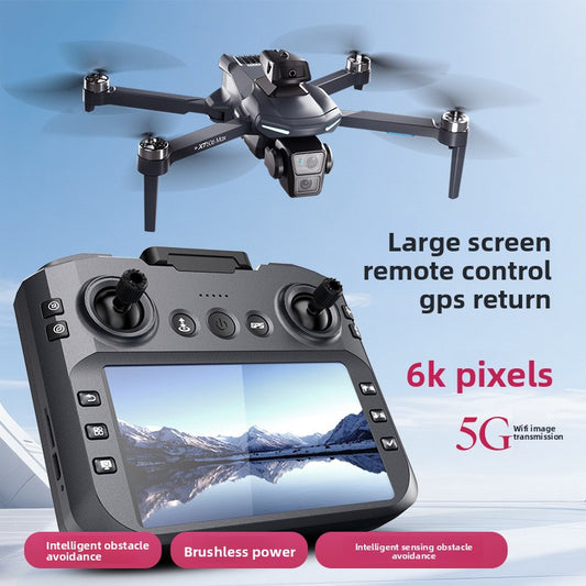 Drone XT606 quadricoptère double camera 6K HD écran LCD retour GPS intelligents Système d'évitement d'obstacles