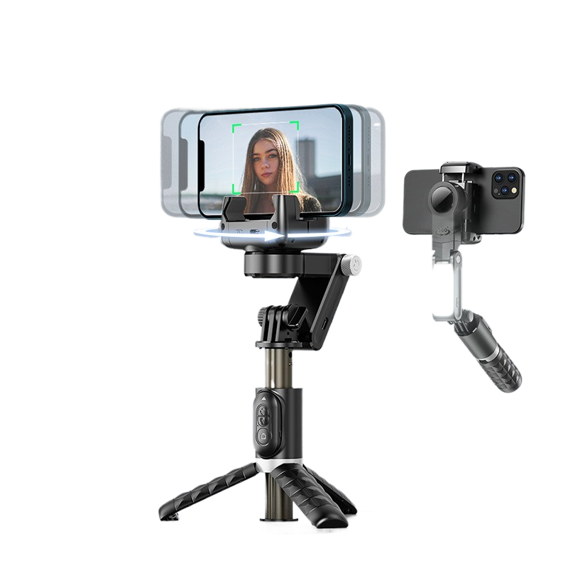 Perche à selfie Q18 stabilisateur pour téléphone portable 360° anti-tremblement Smart tracking éclairage télécommande photo