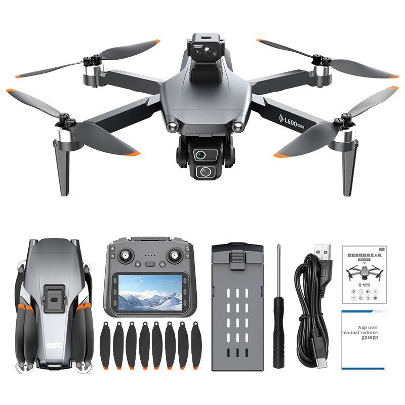 Drone L600-1 PRO quadricoptère double caméra HD 4K GPS écran LCD 4,5 pouce Système Évitement d'obstacles par laser