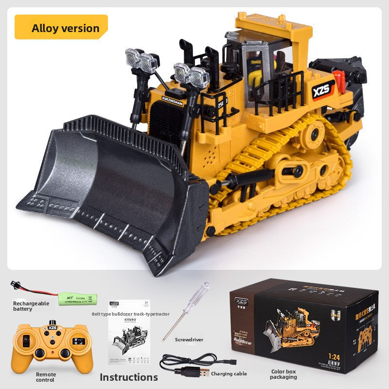 Jouet télécommandé a induction engin de chantier en alliage ,bulldozer, camion benne , pelleteuse