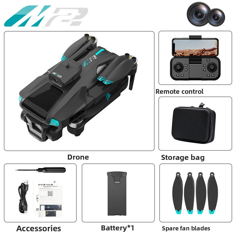 Drone M22MAX quadricopter triple caméra fuul HD système d'évitement d'obstacle GPS intéligent