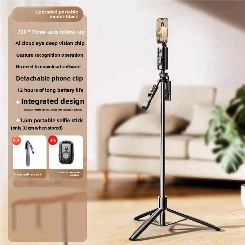 Support de téléphone portable entièrement automatique sur pied pour diffusion en direct Suivi de visage 360°