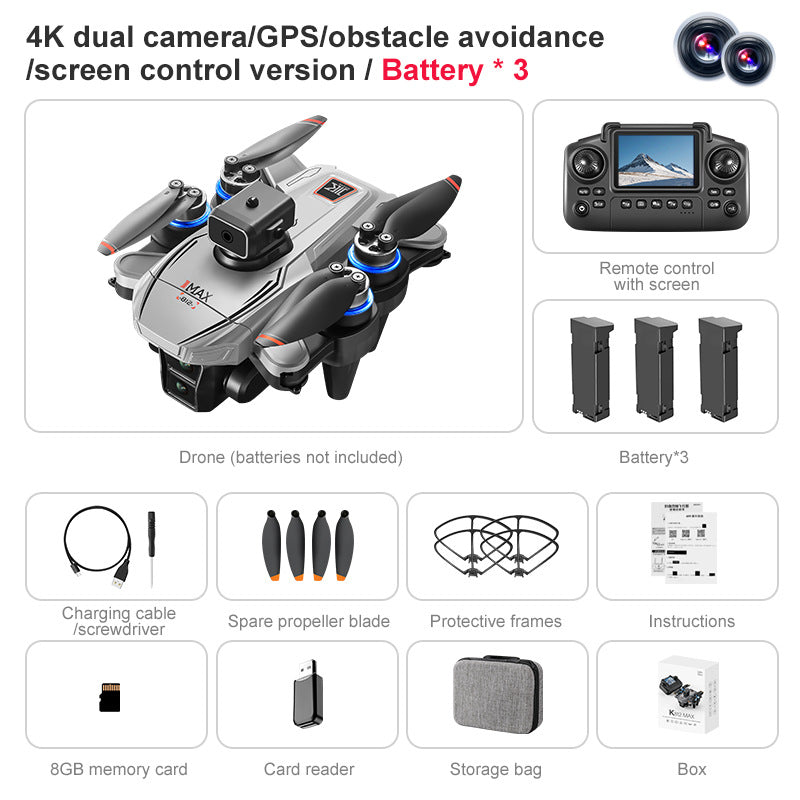 Drone quadricoptère K812 Max photo HD 4K Fonctions de retour GPS