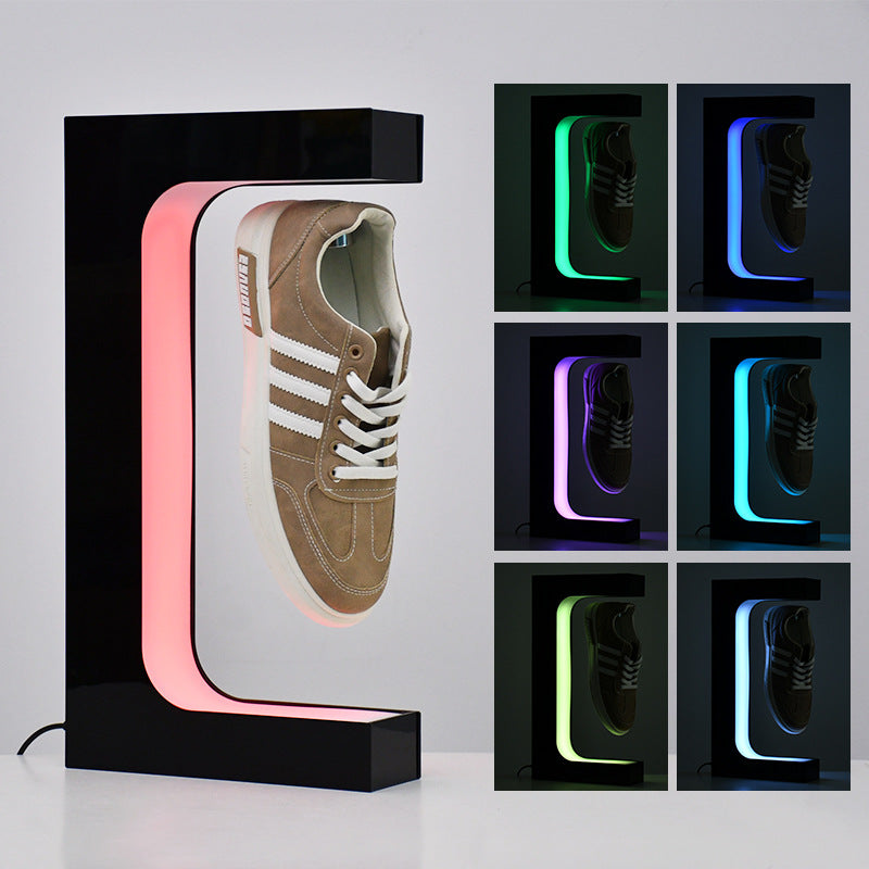 Présentoir à lévitation magnétique avec éclairage LED rotation 360° chaussure et basket 600g