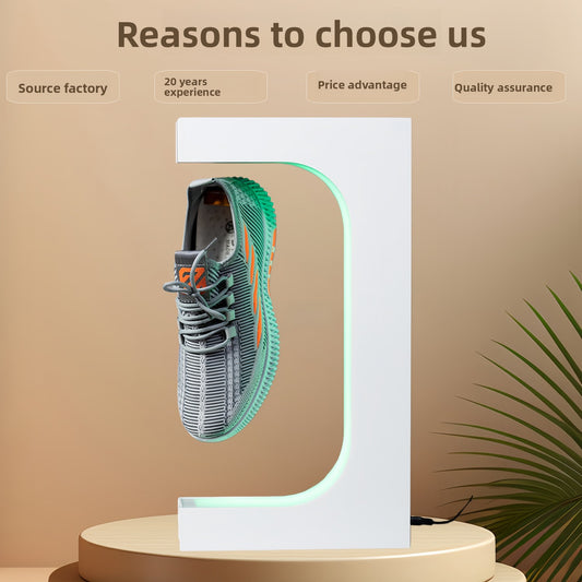 Présentoir rotatif à lévitation magnétique rotation automatique à 360 degrés basket et chaussures