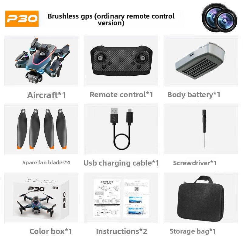 drone UAV intelligent à détection d'obstacles GPS double caméra HD 4K