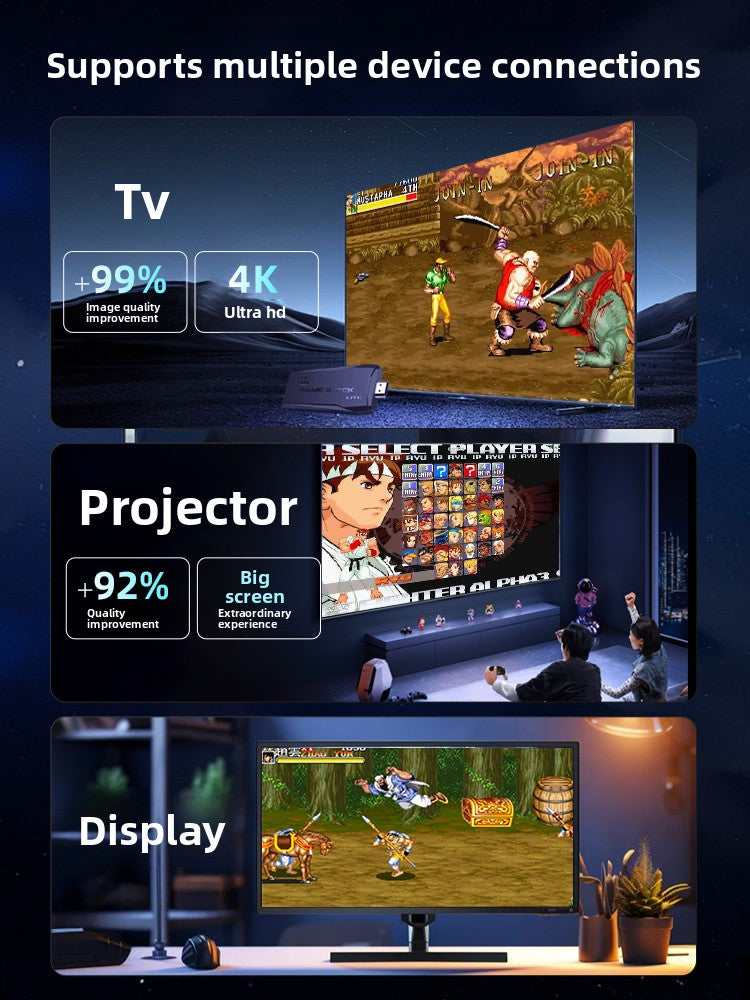 Console de jeux 4K HD améliorée avec 40 000 jeux rétro