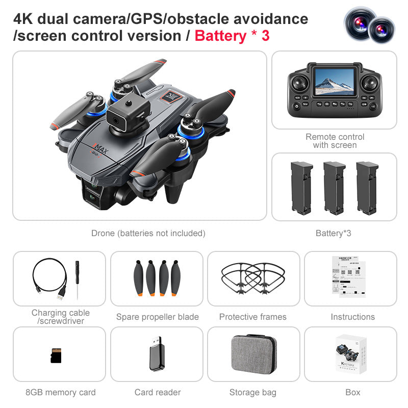Drone quadricoptère K812 Max photo HD 4K Fonctions de retour GPS