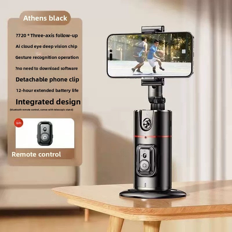 Support de téléphone portable entièrement automatique sur pied pour diffusion en direct Suivi de visage 360°