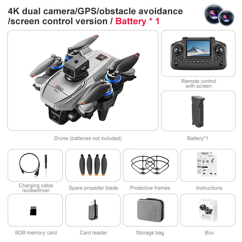 Drone quadricoptère K812 Max photo HD 4K Fonctions de retour GPS
