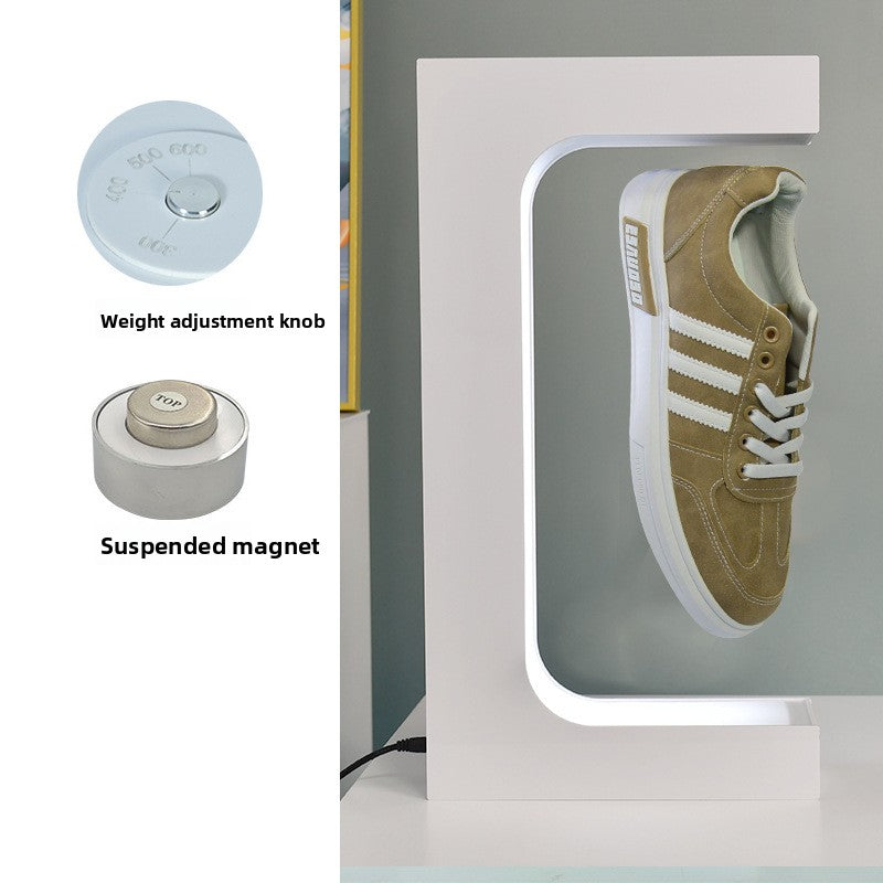 Présentoir à lévitation magnétique avec éclairage LED rotation 360° chaussure et basket 600g