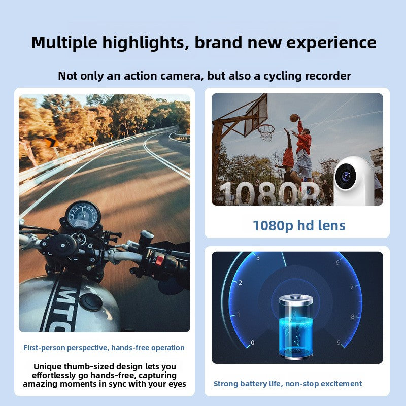 Mini Caméra de sport A100+ HD Aimanté étanche pour vlogs activité sportive