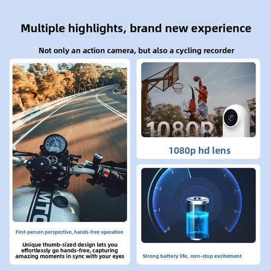 Mini Caméra de sport A100+ HD Aimanté étanche pour vlogs activité sportive